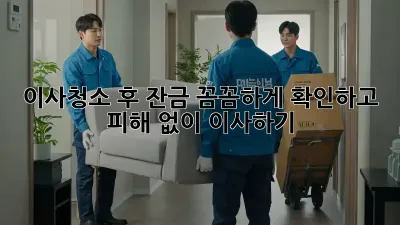 이사청소 후 잔금, 꼼꼼하게 확인하고 피해 없이 이사하기