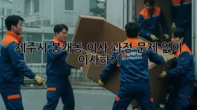 제주시 봉개동 이사 과정: 문제 없이 이사하기